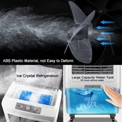 BeiLiHe Portable Evaporative Air Cooler, 3 Speeds Cooling Fan With 6 Ice Box, 4 Universal Wheel, Industrial Strength Fan Cooler For Commercial, Office, Home (Size : 150W) 11 BeiLiHe Portable Evaporative Air Cooler, 3 Speeds Cooling Fan With 6 Ice Box, 4 Universal Wheel, Industrial Strength Fan Cooler For Commercial, Office, Home (Size : 150W) -Solo Stoves Shop 51oCSTIcdCL