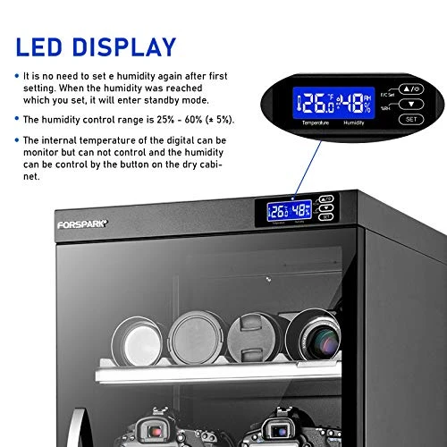 FORSPARK Camera Dehumidifying Dry Cabinet |15W 125L-Noiseless & Energy Saving - For Camera Lens & Electronic Equipment Storage 3 FORSPARK Camera Dehumidifying Dry Cabinet |15W 125L-Noiseless & Energy Saving - For Camera Lens & Electronic Equipment Storage - Image 3