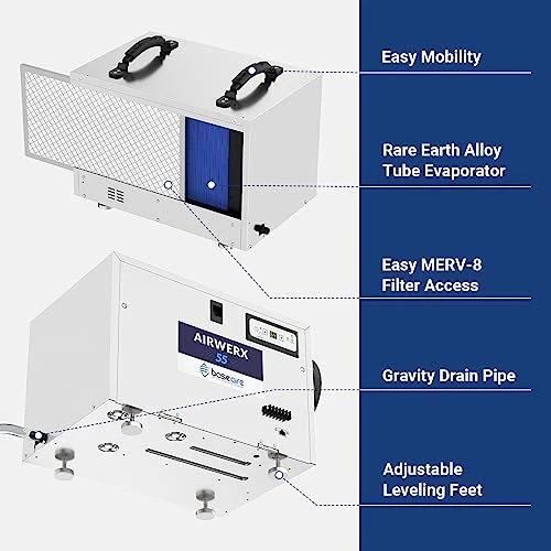 BaseAire Basement Crawl Space Dehumidifier 113 Pint With Continuous Drain Hose, Compact Commercial Industrial Home Dehumidifiers For Basements Crawlspace Garage Attic Whole House, 5 Years Warranty 4 BaseAire Basement Crawl Space Dehumidifier 113 Pint With Continuous Drain Hose, Compact Commercial Industrial Home Dehumidifiers For Basements Crawlspace Garage Attic Whole House, 5 Years Warranty - Image 4