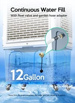 Evaporative Cooler, VAGKRI 3000CFM Evaporative Air Cooler, 120°Oscillation Swamp Cooler With Remote Control, 24H Timer, 3 Wind Speeds For Outdoor Indoor Use,12 Gallon -Solo Stoves Shop 51qZjdUWgtL