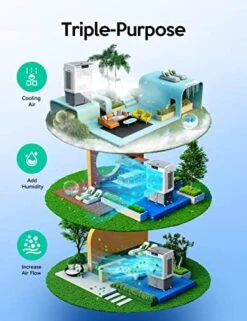 Evaporative Cooler, VAGKRI 3000CFM Evaporative Air Cooler, 120°Oscillation Swamp Cooler With Remote Control, 24H Timer, 3 Wind Speeds For Outdoor Indoor Use,12 Gallon -Solo Stoves Shop 51qeKovr6PL