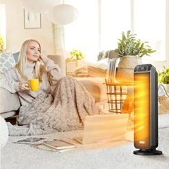 Dreo Electric Space Heater 24-inch With Remote,3 Modes, 12H Timer, 70° Oscillation, Tip-Over And Overheat Protection, Ceramic Heater For Bedroom, Office And Indoor Use, -Solo Stoves Shop 51qp86IqO1L