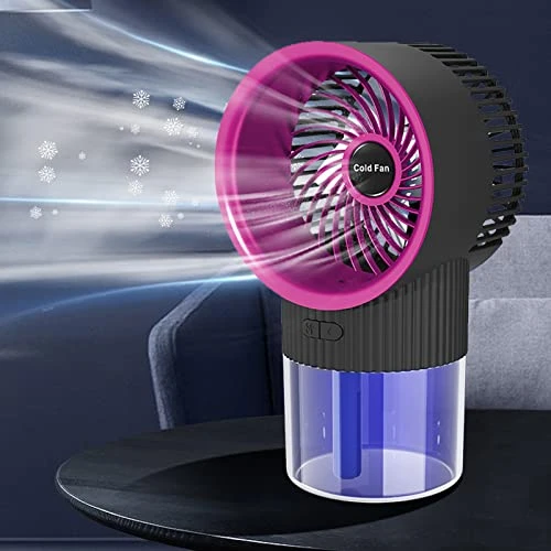 Hopwin Water Cooling Fan Usb Fan Desktop Turbine Spray Humidification, Rechargeable Cooler Spray Humidifier For Dorm Office Desktop, Portable Electric Fan For Family (Black) 2 Hopwin Water Cooling Fan Usb Fan Desktop Turbine Spray Humidification, Rechargeable Cooler Spray Humidifier For Dorm Office Desktop, Portable Electric Fan For Family (Black) - Image 2