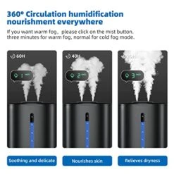 6L Humidifiers For Bedroom Large Room Home, Cool And Warm Humidifiers For Baby And Plants Mist Top Fill Desk Humidifiers Essential Oil Diffuser, Quiet Humidifiers With Adjustable Mist,360°Nozzle-Black -Solo Stoves Shop 51rcNkoOHNL