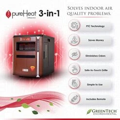 GreenTech Environmental PureHeat 3-in-1 Heater, Humidifier Air Purifier Combo - Personal Heater, Air Humidifier And Purifier All In One - For Home, Bedroom, Office, Camping - User Friendly Operation -Solo Stoves Shop 51rrUtEHE2S