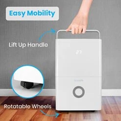 SereneLife 30-Pint Electric Home Compact Dehumidifier - 1500 Square Feet Quiet Electric Dehumidifiers For Home Closet Basement W/ 4L Water Tank Capacity, Removes - SLDEHU30 -Solo Stoves Shop 51ssADCaLJL