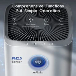 Afloia Smart Air Purifiers For Home Large Room Up To 3576 Sq. Ft, True HEPA Air Filter WiFi Alexa Remote Control, Quiet Air Cleaner With PM2.5 Monitor For 99.99% Allergies, Smoke, Pollen (White) -Solo Stoves Shop 51sznKSynfL