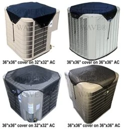 MODERN WAVE - 2 (Two) Central Air Conditioner Covers For Outside Units 36 X 36 Inch - 1 (One) Top Universal Mesh Cover And 1 (One) Winter Waterproof Outdoor AC Defender Cover (Black, 36" X 36") -Solo Stoves Shop 51t2ckU7zTL