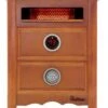 Dr Infrared Heater DR999, 1500W, Advanced Dual Heating System With Nightstand Design, Furniture-Grade Cabinet, Remote Control, Cherry