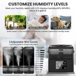 Terrug 6L Humidifiers For Bedroom Large Room, Remote Control Warm & Cool Mist Humidifiers For Home, Quiet Air Humidifier & Essential Oil Diffusers With 360° Nozzle, Last Up To 50H, 1-12H Timer (Black) -Solo Stoves Shop 51uWKF00YnL