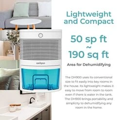 Aerbyon DH900 Energy Efficient Dehumidifier 190 Sq.ft Coverage With Auto Turn Off At Full Tank, 30oz Portable, Lightweight, And Quiet Dehumidifier For Use In Home, Bedroom, Bathroom, Closet, Kitchen, 2-year Warranty -Solo Stoves Shop 51ujFHHqUPL