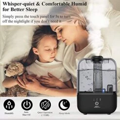FoPcc Cool Mist Humidifier, Quiet Ultrasonic Humidifiers For Bedroom Babies, 4.5L Large Top Fill Air Humidifier, Works Up To 30 Hours, Adjustable Mist Levels, Auto Shut-Off, Black -Solo Stoves Shop 51v8KuouiCL