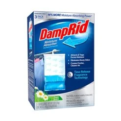 DampRid Fresh Scent Hanging Moisture Absorber, 16 Oz., 3 Pack - Eliminates Musty Odors For Fresher, Cleaner Air, Ideal For Closet, 14% More Moisture Absorbing Power*- Blue