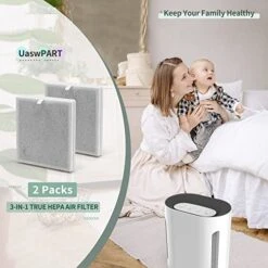 PEAIRPLG Replacement Filter Compatible With Pure Enrichment Air Purifier Filter, PureZone 3-in-1 True HEPA Air Purifier (for Medium-Large Room) Part# PEAIRFIL, Efficient 3-Stage Filtration, 2 Packs -Solo Stoves Shop 51vujbsrucL