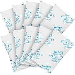 VacYaYa 100 Gram(10Packs) Food Grade Moisture Absorbers Silica Gel Packs Desiccant For Storage,Food Safe Dessicant Silica Gel Packets For Moisture Storage Control -Solo Stoves Shop 51wLTxnr4VS