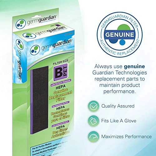 Germ Guardian Filter B Pet Pure HEPA Genuine Air Purifier Replacement Filter, Removes 99.97% Of Pollutants For AC4825, AC4850, AC4870, CDAP4500, AC4900, AC4300, AP2200, Black/Purple, FLT4850PT 4 Germ Guardian Filter B Pet Pure HEPA Genuine Air Purifier Replacement Filter, Removes 99.97% Of Pollutants For AC4825, AC4850, AC4870, CDAP4500, AC4900, AC4300, AP2200, Black/Purple, FLT4850PT - Image 4