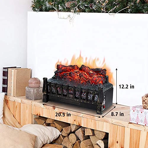 LIFEPLUS Electric Fireplace Log Heater, 21 Inch Fireplace Insert W/Remote Control 8H Timer Realistic Flame Ember Bed Adjustable Brightness, Overheat Protection, Fake Fire For Christmas Home Decor 3 LIFEPLUS Electric Fireplace Log Heater, 21 Inch Fireplace Insert W/Remote Control 8H Timer Realistic Flame Ember Bed Adjustable Brightness, Overheat Protection, Fake Fire For Christmas Home Decor - Image 3