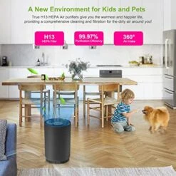 2 Pack Druiap Air Purifiers For Home Bedroom Up To 690ft², H13 True HEPA Filter Air Cleaner Filterable 99.97% Micron Particles/Smoke/Pet Dander/Odor/for Office, Dorm, Apartment, Kitchen (KJ80 Black) -Solo Stoves Shop 51wvQw5CzCL