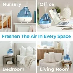 Pure Enrichment® MistAire™ Ultrasonic Cool Mist Humidifier - Quiet Air Humidifier For Bedroom, Nursery, Office, & Indoor Plants - Lasts Up To 25 Hours, 360° Rotation Nozzle, Auto Shut-Off, Night Light 13 Pure Enrichment® MistAire™ Ultrasonic Cool Mist Humidifier - Quiet Air Humidifier For Bedroom, Nursery, Office, & Indoor Plants - Lasts Up To 25 Hours, 360° Rotation Nozzle, Auto Shut-Off, Night Light -Solo Stoves Shop 51xN8g6I61L