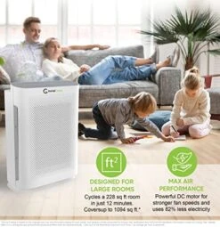 InvisiClean Aura II Air Purifier For Home Allergies & Pets | 4-in-1 H13 True HEPA Filter/Ionizer/Carbon + UV Light | Portable Air Purifiers For Large Room & Bedroom Odor Elimination -Solo Stoves Shop 51ykHb0jxvL