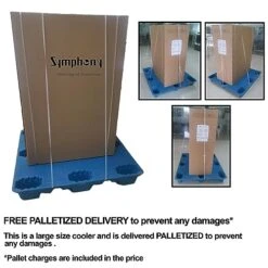 Symphony Portable Evaporative Air Cooler 5300 CFM For Large Room Home Office School Garage Indoor Outdoor Events With 3 Side Honeycomb Cooling Pads Auto Swing 3 In 1 Swamp Air Cooler & Conditioner | 33 Gallon Water Tank (Movicool 125, Grey) -Solo Stoves Shop 51ynWfH5KvL