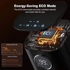 Portable Space Heater For Indoor Use, 1500W Electric Ceramic With 70° Oscillation, 24h Timer, Tip-over & Overheat Protection, Quiet Desk Bedroom Living Room Fireplace, Fast Heating Remote Control -Solo Stoves Shop 51z05RBpXzL