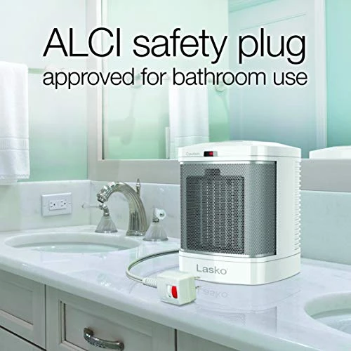 Lasko CD08200 Small Portable Ceramic Space Heater For Bathroom And Indoor Home Use, White, 6.25 X 6.25 X 7.65 Inches 2 Lasko CD08200 Small Portable Ceramic Space Heater For Bathroom And Indoor Home Use, White, 6.25 X 6.25 X 7.65 Inches - Image 2