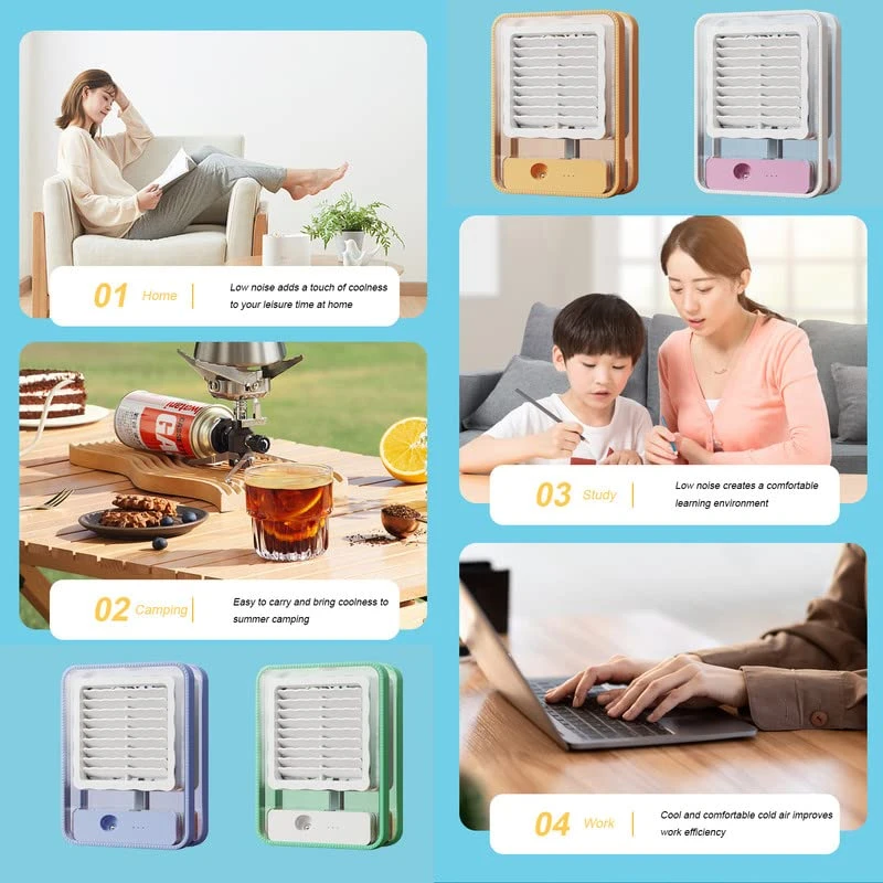 Portable Air Conditioner Fan, Mini Cooler 3 Wind Speeds Modes USB Desk Cooling Fan, Desktop Air Cooler Fan For Bedroom Car Camping (Orange) 3 Portable Air Conditioner Fan, Mini Cooler 3 Wind Speeds Modes USB Desk Cooling Fan, Desktop Air Cooler Fan For Bedroom Car Camping (Orange) - Image 3